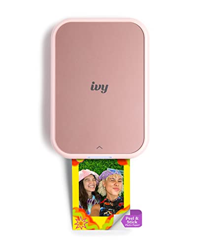 Canon IVY 2 Mini Photo Printer, Print from Compatible iOS & Android Devices, Sticky-Back Prints, Blush Pink